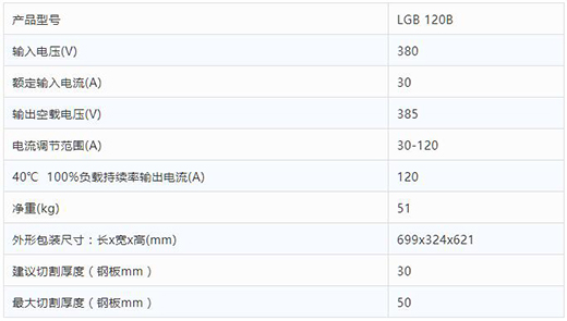 博亿国际数字化等离子切割+碳弧气刨两用机LGB 120B整机参数